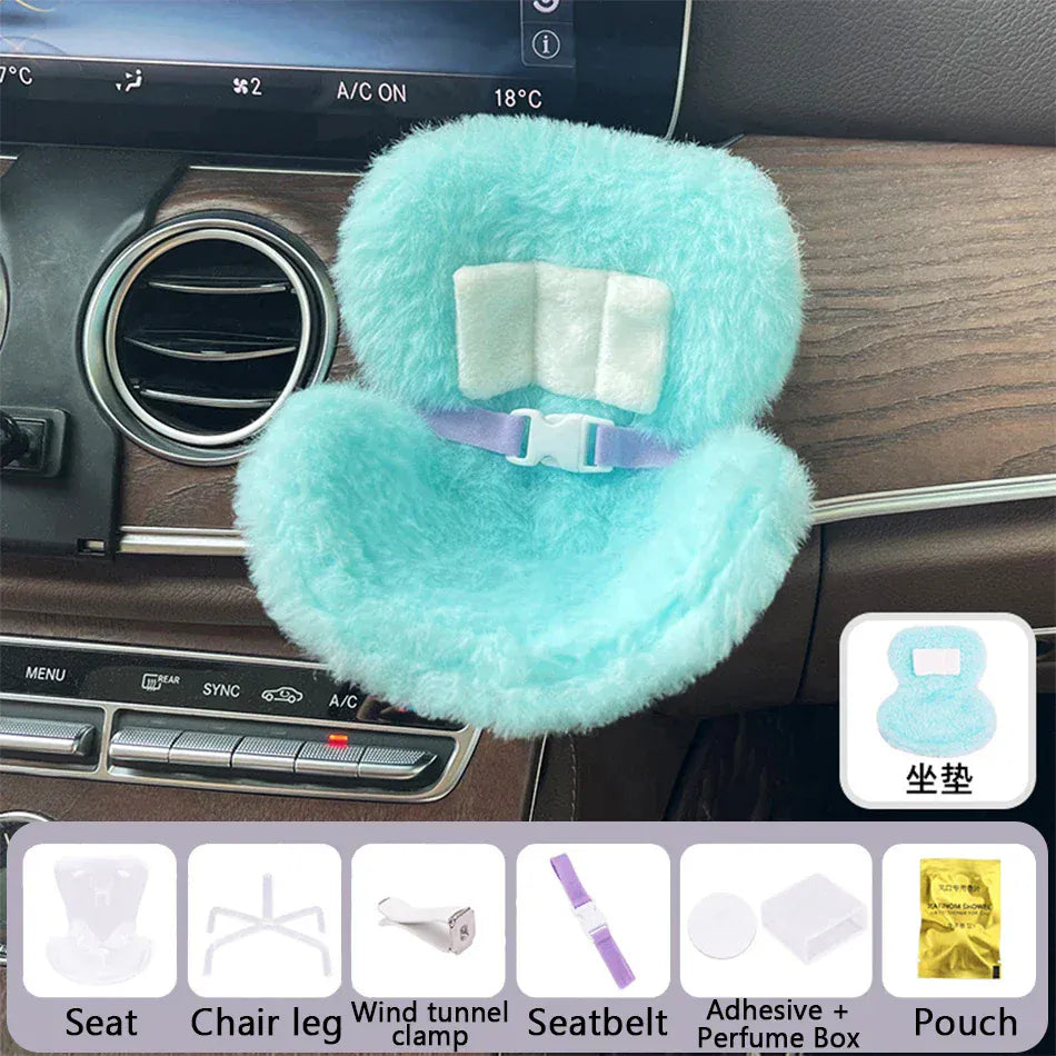 15-17cm Car Doll Seat For Labubu Doll Safety Seat Cute Doll Air Outlet Aromatherapy Decoration Car Interior Labubu Accessories ﻿