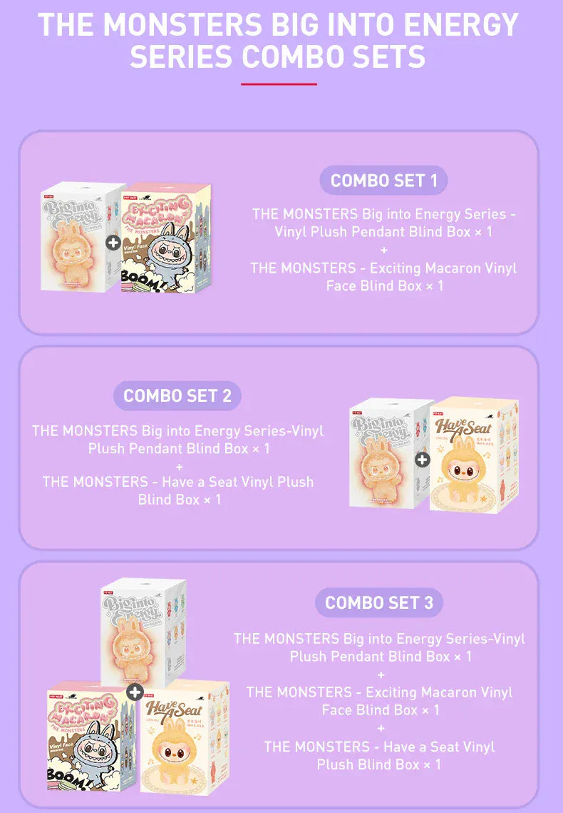 POP MART LABUBU THE MONSTERS Big into Energy Series-Vinyl Plush Pendant Blind Box Mystery Box Guess Bag Toys Doll Cute Anime